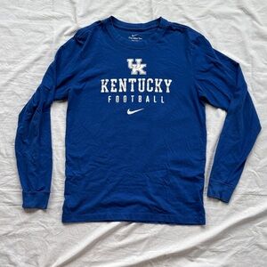 Nike Kentucky Wildcats Royal Blue Football Long Sleeve Tee UK Men’s Small